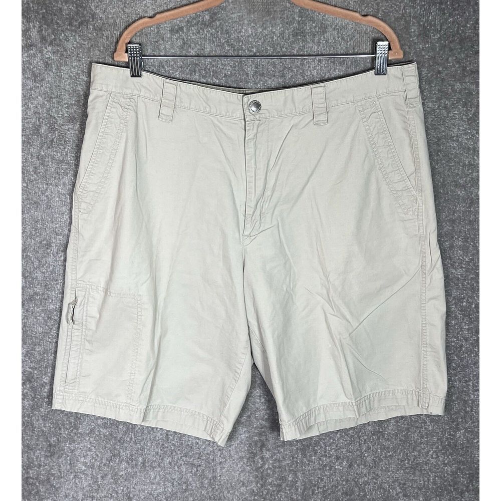 Columbia Cargo Shorts Mens Size 38 Beige Cotton Pockets